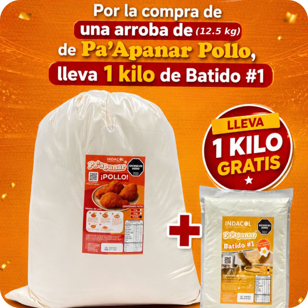 Combo Mundialista: Pa'Apanar Pollo 12.5kg + Batido #1 (1kg Gratis)
